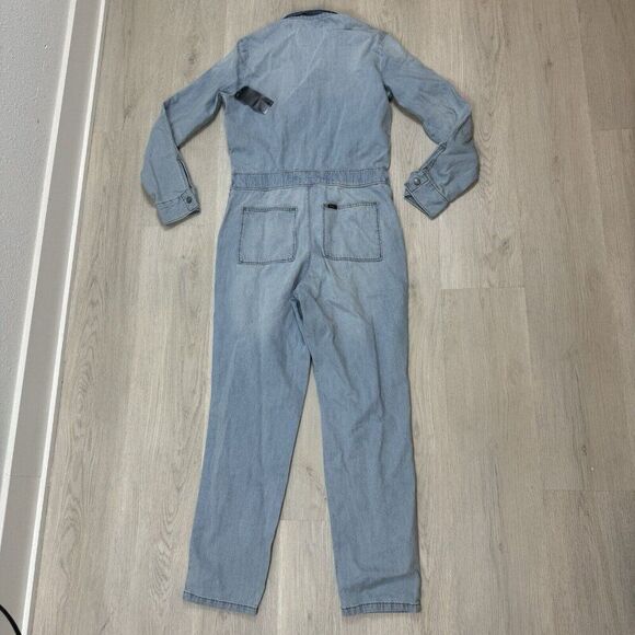 Free People Lee Vintage Modern Union All Coveralls Size XS Barely Blue Denim - Picture 2 of 4